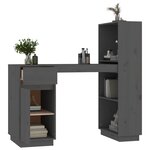 vidaXL Bureau Gris 110x53x117 cm Bois massif de pin