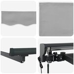 vidaXL Auvent Rétractable Gris clair 400x300 cm tissu