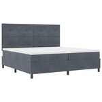Lit coffre vidaXL avec matelas et LED gris foncé 200x200 cm en velours