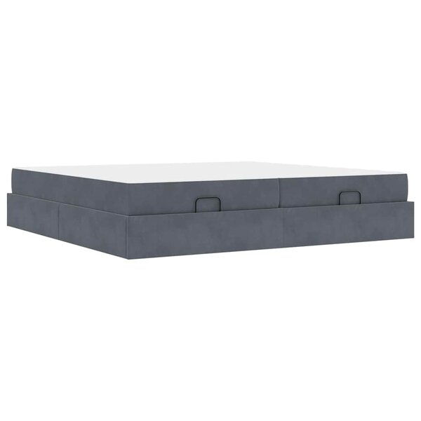 vidaXL Cadre de lit Gris foncé 200 x 200 cm Velours