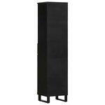 vidaXL Armoire de salle de bain noir 38x33x160 cm bois massif manguier