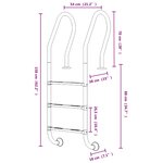vidaXL Échelle de piscine 54x38x158 cm acier inoxydable 304