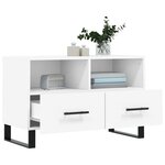 vidaXL Meuble TV Blanc 80x36x50 cm Bois d'ingénierie