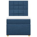 vidaXL Sommier à lattes de lit avec matelas Bleu 100x200 cm Tissu