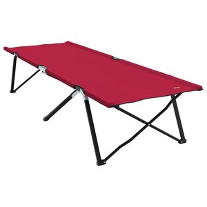 vidaXL Lit de camping pliant Rouge 206 x 76 x 74 cm Oxford et acier