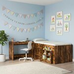 vidaXL Bureau de lit Chêne fumé Bois d'ingénierie 100 x 45 x 75 cm