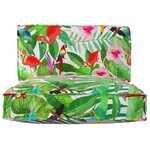 vidaXL Set de coussins de palette Floral 2 Pièces Jungle tropicale