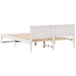 vidaXL Cadre de lit Blanc 140 x 200 cm Bois de pin massif