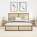 vidaXL Armoires de chevet lumières LED 2Pièces chêne artisanal 38x34x50cm