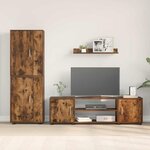 vidaXL Ensemble meuble TV 4 Pièces Chêne Fumé Bois d'ingénierie