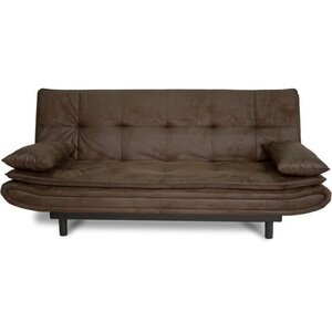 Banquette clic-clac DARIUS - Tissu Marron - 194 x 121 x 83 cm