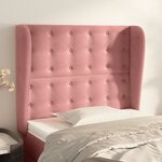 vidaXL Tête de lit avec oreilles Rose 103x23x118/128 cm Velours