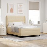Lit Box Spring vidaXL avec Matelas Crème 140x190 cm Tissu