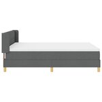 Lit box spring vidaXL avec matelas gris foncé 140 x 200 cm en tissu