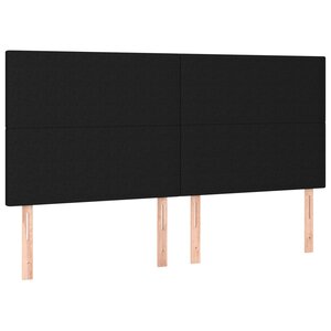 vidaXL Têtes de lit 4 Pièces Noir 80x5x78/88 cm Tissu
