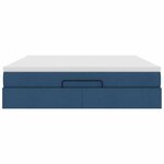 VidaXL Cadre de lit ottoman avec matelas bleu 160x200 cm tissu