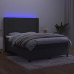 vidaXL Sommier à lattes de lit matelas et LED Gris foncé 140x200 cm