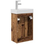 vidaXL Meuble de salle de bain avec robinet Bois ancien