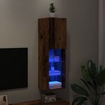 vidaXL Meuble TV avec lumières LED vieux bois 30 5x30x102 cm