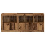 vidaXL Buffet avec éclairage LED Bois Ancien 162x37x67 cm Bois reconstitué