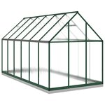 vidaXL Serre avec cadre de base vert 334x169x202 cm aluminium