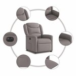 vidaXL Fauteuil inclinable électrique Taupe Tissu