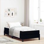 vidaXL Lit à ressorts avec matelas Noir 90 x 190 cm tissu