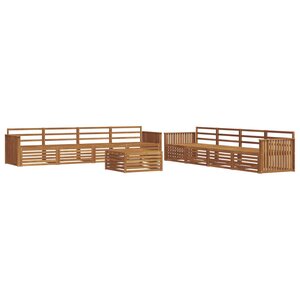 vidaXL Ensemble de canapés d'extérieur 9 pc Naturel