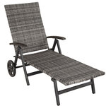 Tectake Bain de soleil avec roulettes AUCKLAND - gris