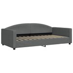 vidaXL Lit de jour avec gigogne et matelas gris foncé 100x200 cm tissu
