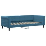 vidaXL Lit de jour avec gigogne et tiroirs sans matelas bleu 90x200 cm