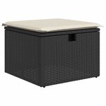 vidaXL Salon de jardin 8 Pièces avec coussins noir résine tressée