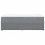 vidaXL Sommier à lattes de lit avec matelas Gris clair 90x200 cm Tissu