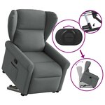 vidaXL Fauteuil inclinable Gris foncé Tissu