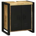 vidaXL Cabinet pour lavabo avec porte Marron Bois de manguier massif