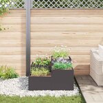 vidaXL Cache-pot de jardin Noir 100 x 100 x 48 cm Acier