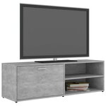 vidaXL Meuble TV Gris béton 120x34x37 cm Bois d’ingénierie