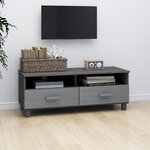 vidaXL Meuble TV HAMAR Gris foncé 106x40x40 cm Bois massif de pin