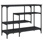 vidaXL Table console avec étagères noir 100x35x75 cm