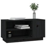 vidaXL Meuble TV Noir 80x35x40 5 cm Bois de pin massif