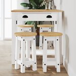 vidaXL Ensemble de bar 5 Pièces Blanc Bois de pin massif