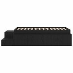 vidaXL Cadre de lit avec rangement Chêne noir 244 x 127 x 53.5 cm