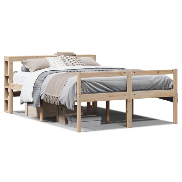 vidaXL Lit pour personne âgée et tête de lit 140x200cm bois pin massif