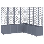 vidaXL Jardinière avec treillis gris 160x160x140 cm PP