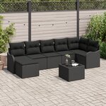 Ensemble de canapés de jardin 8 pièces avec coussins en poly rotin beige