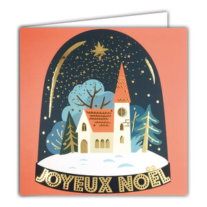 Carte Joyeux Noël avec Enveloppe Blanche 15x15cm