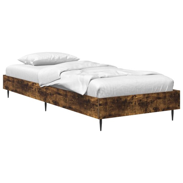 vidaXL Cadre de lit Chêne fumé 80 x 200 cm Bois d'ingénierie
