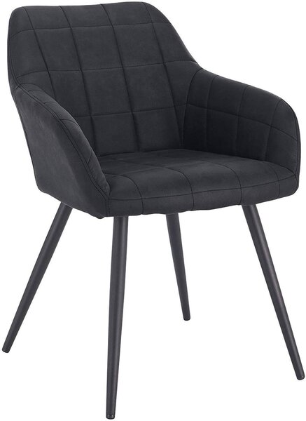 Chaise de salle à manger en tissu anthracite 19_0000041