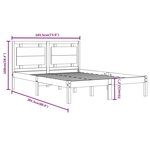 vidaXL Cadre de lit bois massif 180x200 cm super king