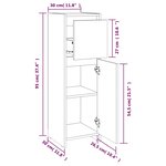 vidaXL Armoire de bain Chêne marron 30x30x95 cm Bois d'ingénierie